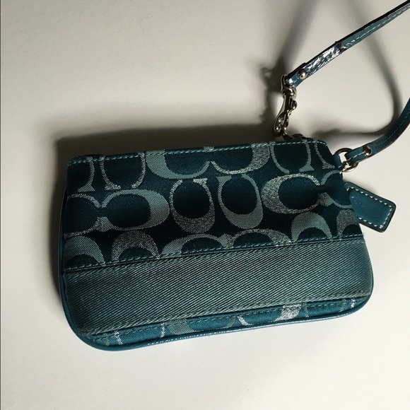 Teal Coach Wristlet