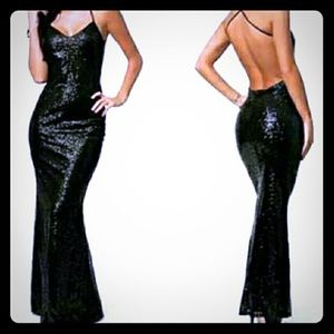 Black sequence dress