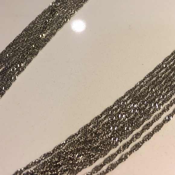 NWOT Multi strand silver sparkly new necklace