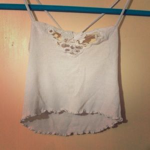 vintage Crochet Razor Back crop tank💗💖😭