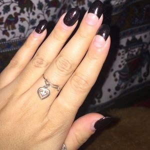 Alex & Ani stackable Dove in Heart ring