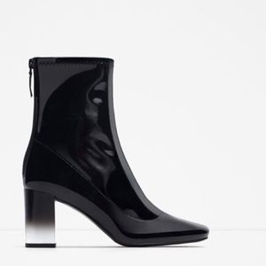 Zara high heeled patent booties