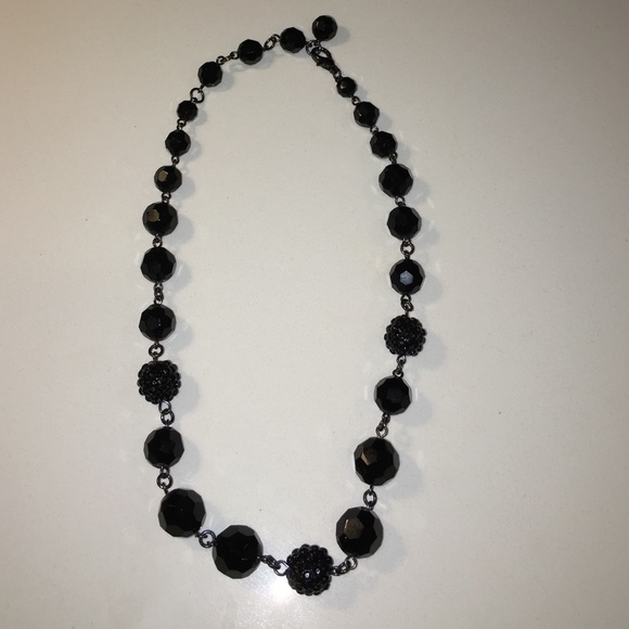NWOT Black geometric stone necklace