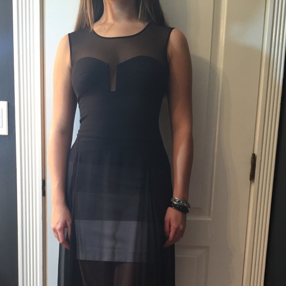 BCBG sheer black dress