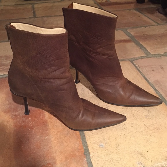 Jimmy Choo brown leather authentic booties sz 40