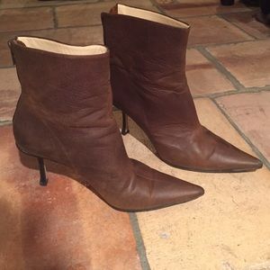 Jimmy Choo brown leather authentic booties sz 40