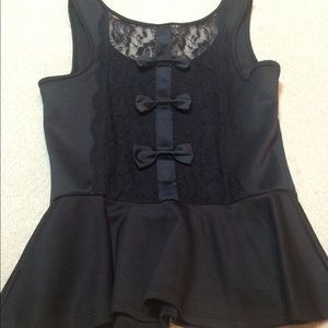 Black Peplum Tank