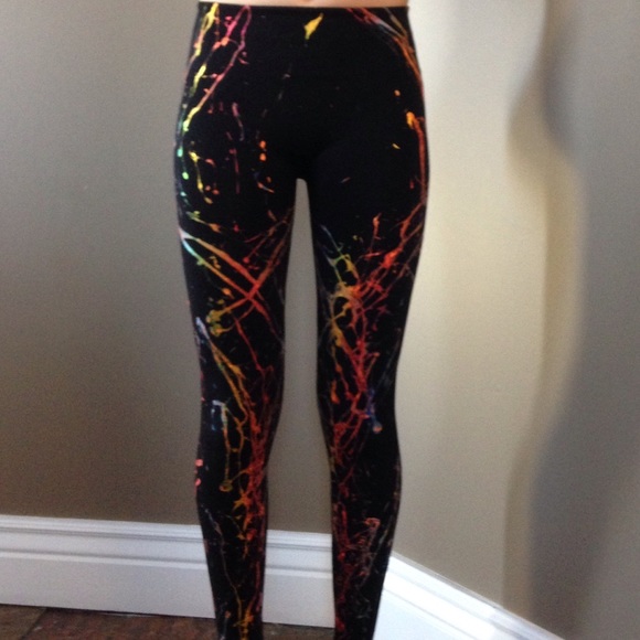 Last Pair! Metallic Graffiti Yoga Pants - Picture 2 of 4