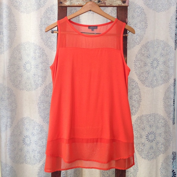 🚫SOLD🚫Red tank with sheer details
