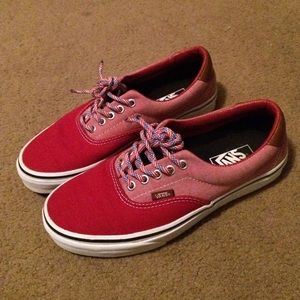 Red vans with leather
