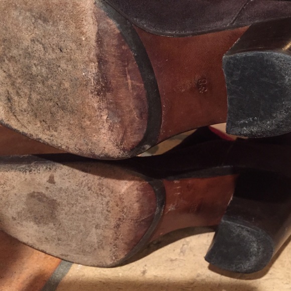 Western bwn suede leather booties Free Lance Paris