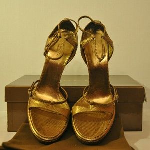 NEW 100% AUTHENTIC GUCCI PYTHON SANDALS SIZE 9B