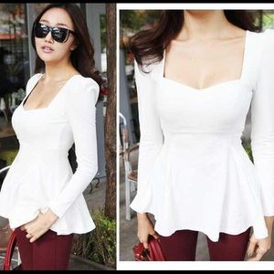 🎈Sold🎈White peplum top