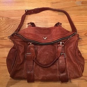 True Religion genuine leather weekend bag