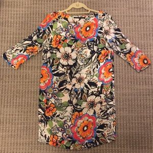 Zara 3/4 sleeve colorful floral minidress