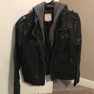 Black leather jacket