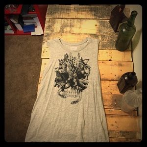 Grey Skull Muscle Tank