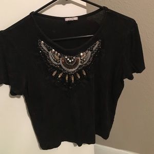 Urban outfitters bejeweled crop top