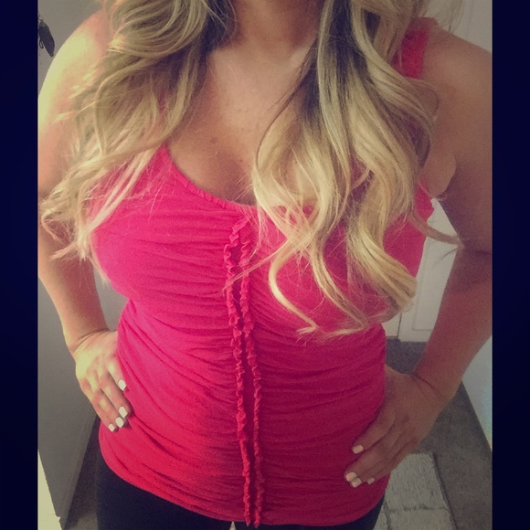 Express Tops - Pink ruffle top
