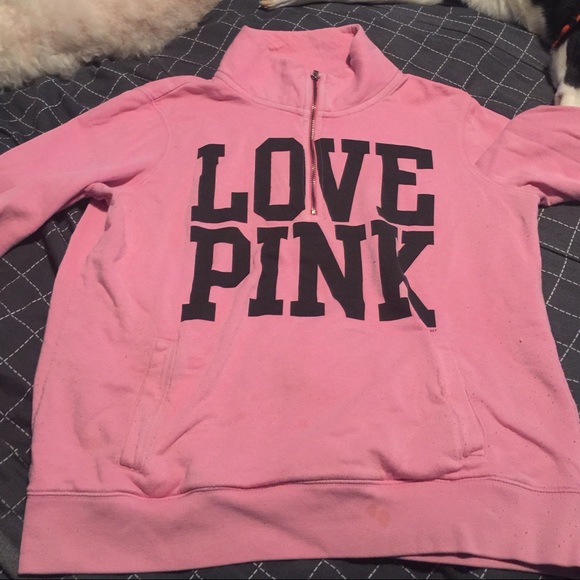 Pink VS half zip pre-loved still in good condition