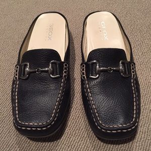 Geox Slide- Black Leather