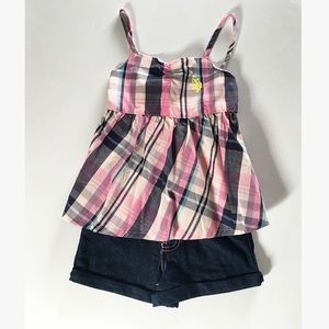 RL Girls- Denim & Plaid Shorts Set (See my Back!)