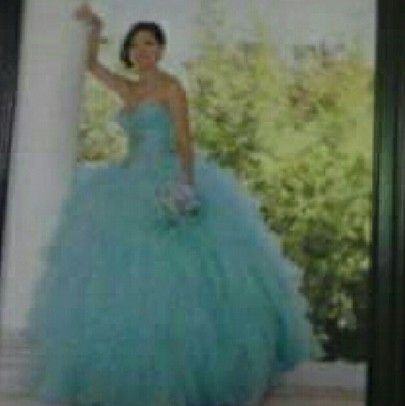Aqua quinceñera dress