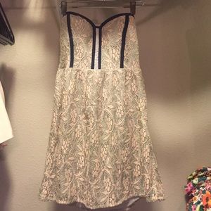 Strapless lace dress