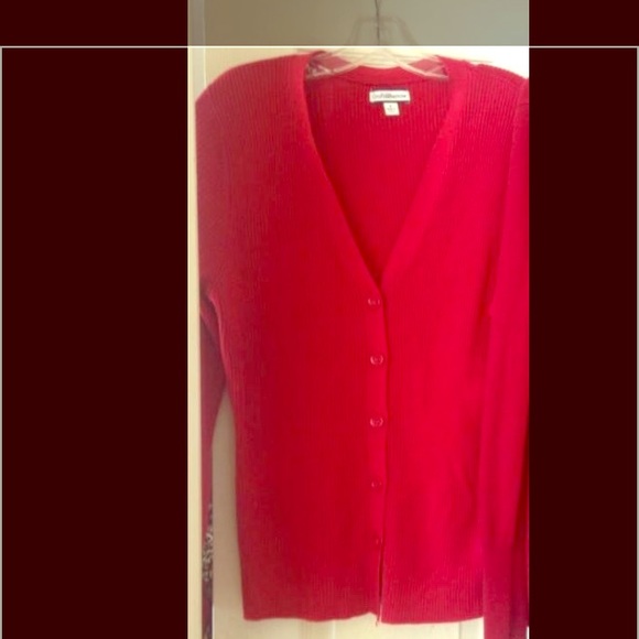 Croft & barrow v-neck red cardigan size xl