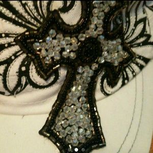 Women's bling cross hat