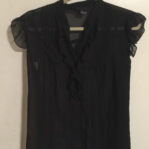 Sheer black button down blouse