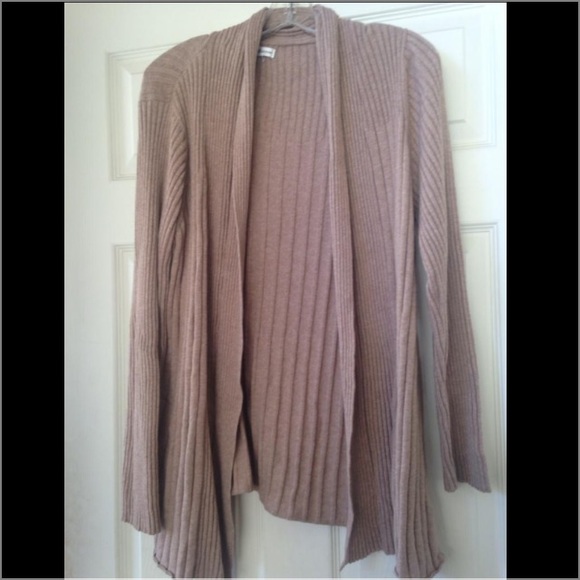 Croft and barrow beige ribbed cardigan xl