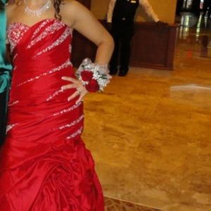 Red & Sequin Prom Dress