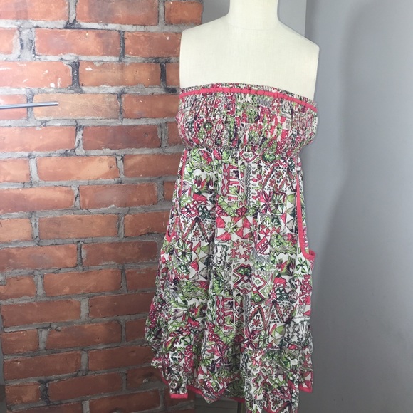 Mixed Color Tunic Dress with Pockets