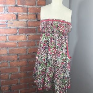 Mixed Color Tunic Dress with Pockets