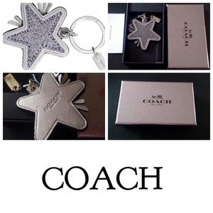 NWT Authentic COACH Glitter Star Keychain