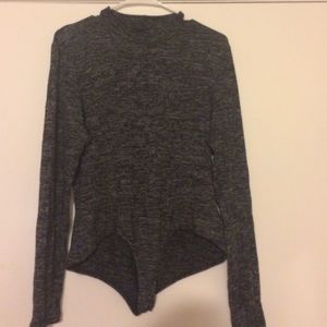 Grey mock neck body suit