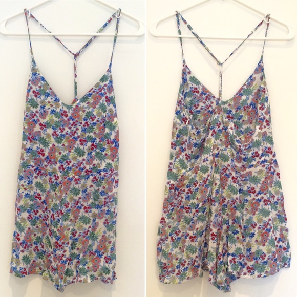 ⚫️ Ditzy floral print romper shorts 90s - Picture 6 of 7