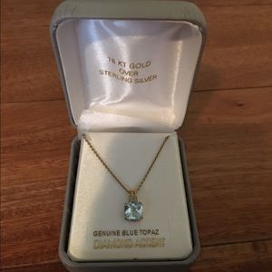 Blue Topaz and Diamond Accent Gold Necklace