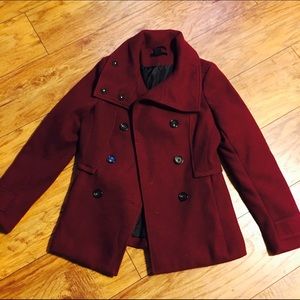 Maroon pea coat