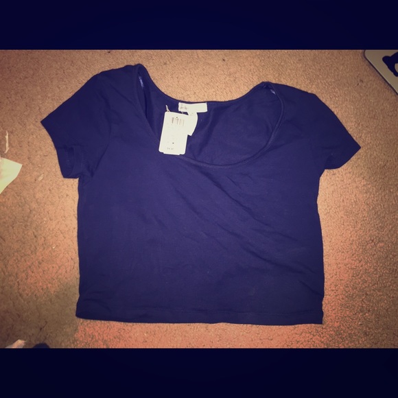 Navy blue crop top from Charlotte Russe