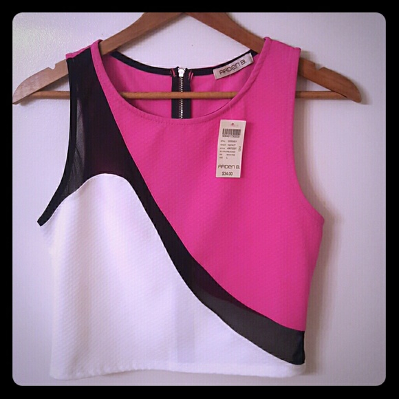 Bright Mesh Arden B Crop Top in Large - Picture 1 of 2