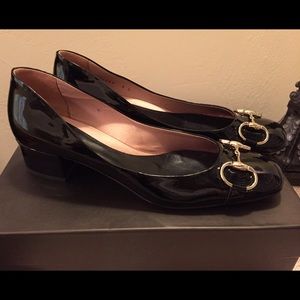 Gucci Black Patent Leather Mid Heel