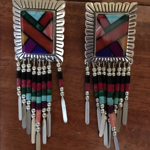 Native American Inspired Sterling Silver Earrings