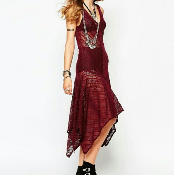 NWT Free People This Is It Slip Embroidered Maxi Long Dress Black S M L