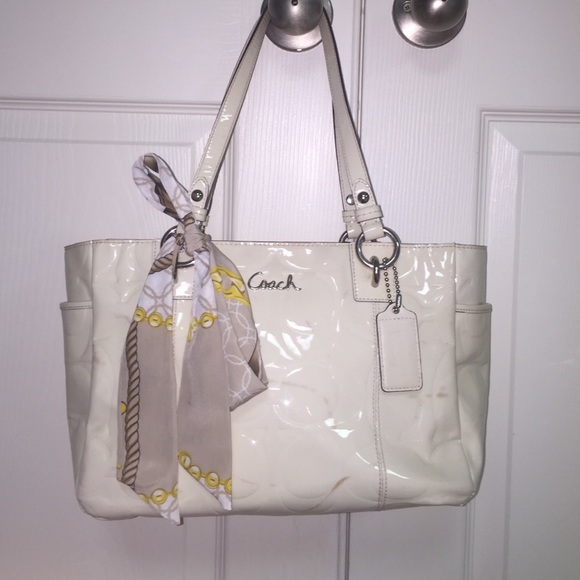 Cream Coach purse