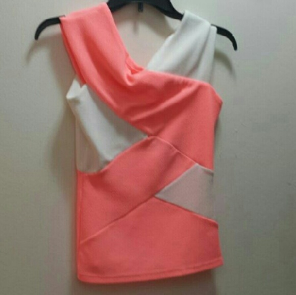 Pink and white formal or casual top