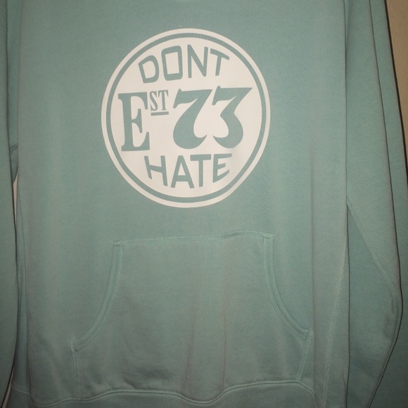 Large teal blue "Don't Hate" sweatshirt - Picture 2 of 2