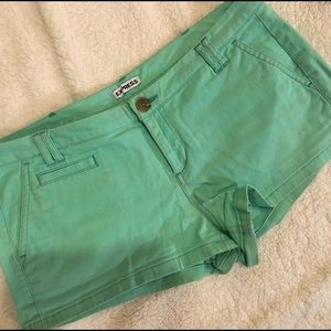 Mint green Express short shorties