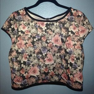 This is a floral crop top